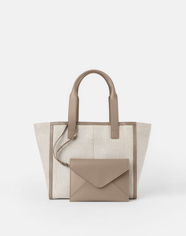 Lafayette148 Linen-Hemp Canvas L Tote—Small