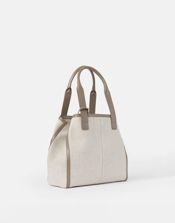 Lafayette148 Linen-Hemp Canvas L Tote—Small