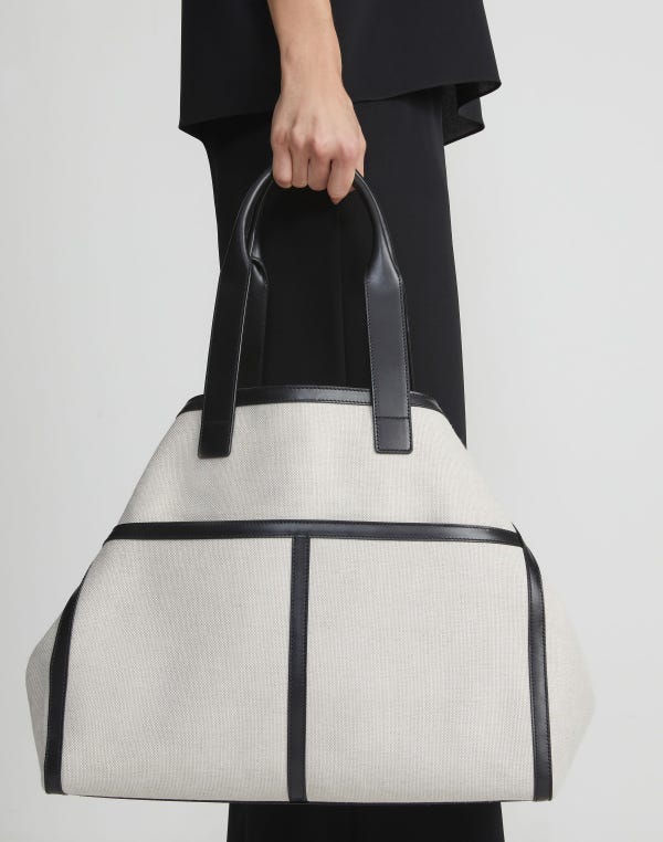 Lafayette148 Linen-Hemp Garden L Tote