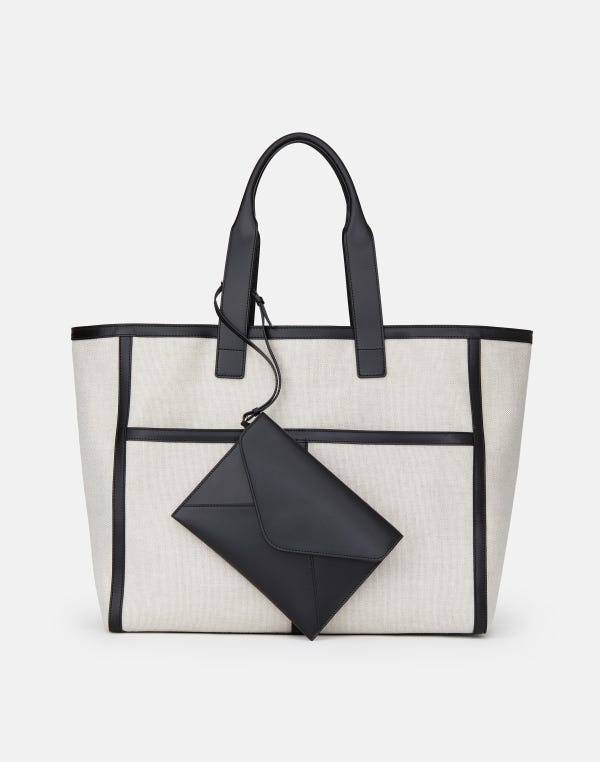 Lafayette148 Linen-Hemp Garden L Tote