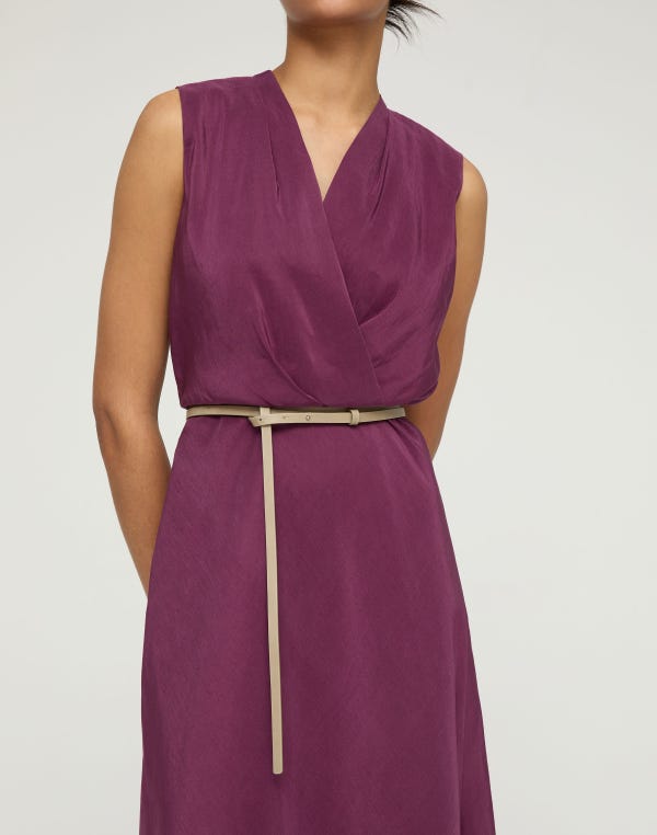 Lafayette148 Linen-Silk Belted Maxi Dress