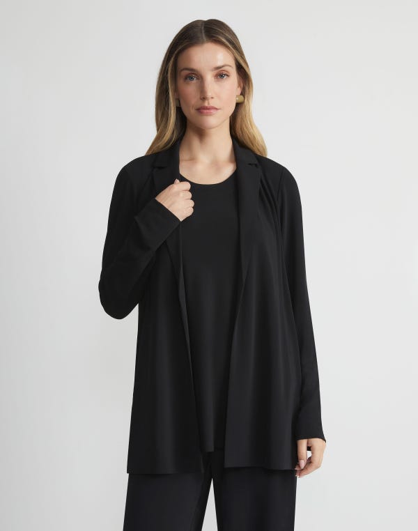 Lafayette148 Matte Jersey Open Front Jacket