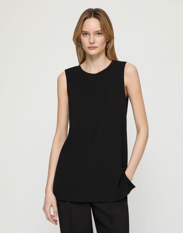 Lafayette148 Matte Jersey Side Slit Tunic