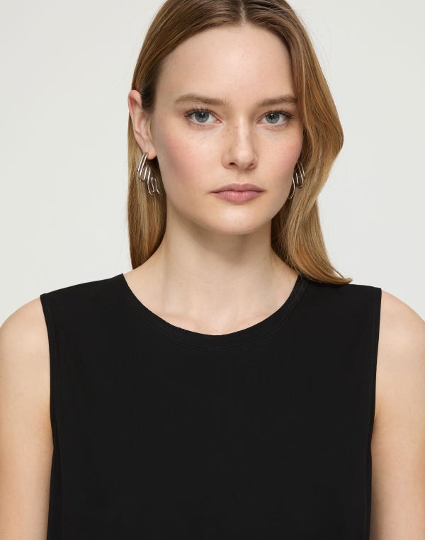 Lafayette148 Matte Jersey Side Slit Tunic