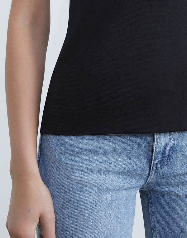 Lafayette148 Mesh Jersey Scoop Neck Tank