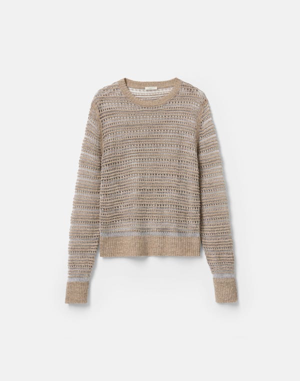lafayette148 Metallic Lace Stitch Sweater