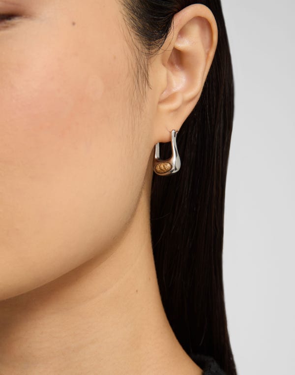Lafayette148 Modernist Jasper Hoop Earring