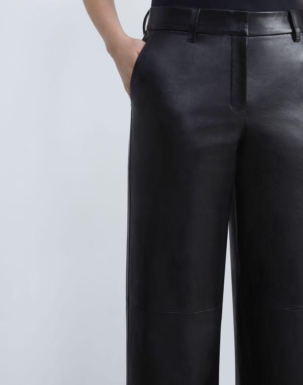 Lafayette148 Nappa Lambskin Leather Sullivan Pant