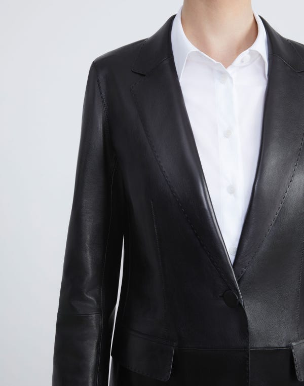 Lafayette148 Nappa Leather Blazer