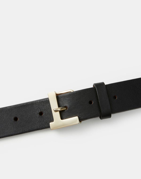 Lafayette148 Nappa Leather L Beam Belt
