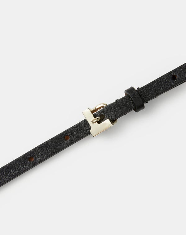 Lafayette148 Nappa Leather L Beam Skinny Belt