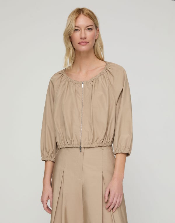 Lafayette148 Organic Cotton Poplin Cropped Jacket