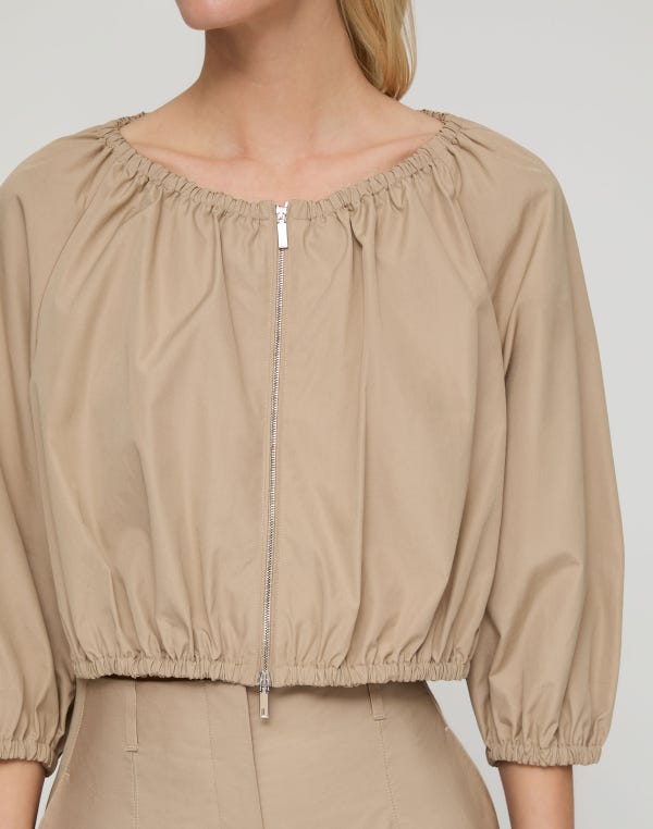 Lafayette148 Organic Cotton Poplin Cropped Jacket