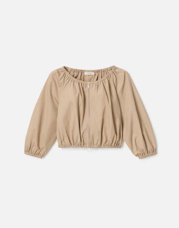 lafayette148 Organic Cotton Poplin Cropped Jacket
