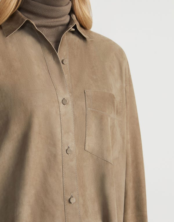 Lafayette148 Paperfine Suede Oversized Shirt
