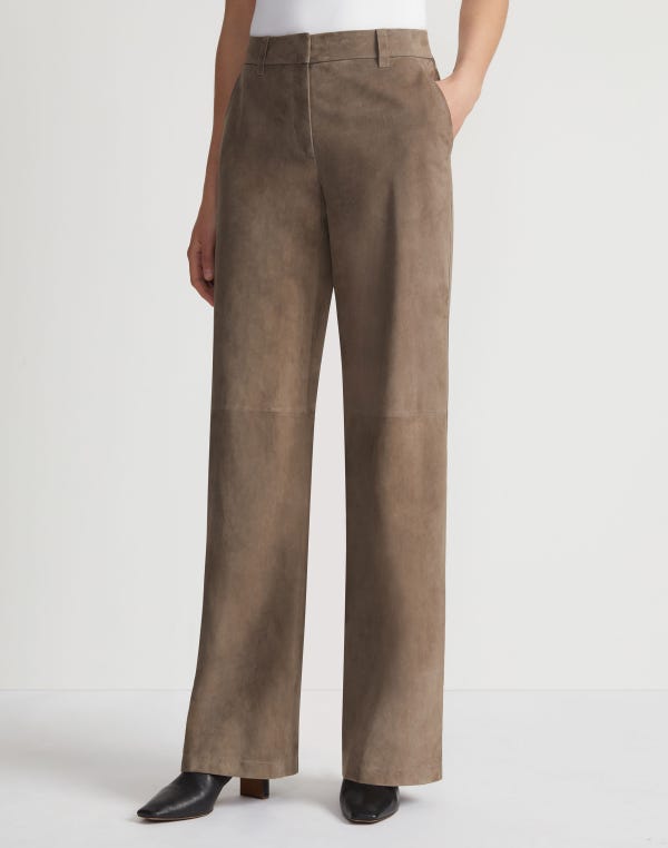 Lafayette148 Paperfine Suede Sullivan Pant