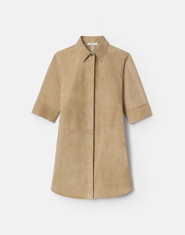 lafayette148 Paperfine Suede Tie Back Shirt