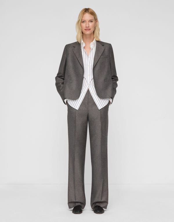 Lafayette148 Pixelated Wool Twill Gates Pant
