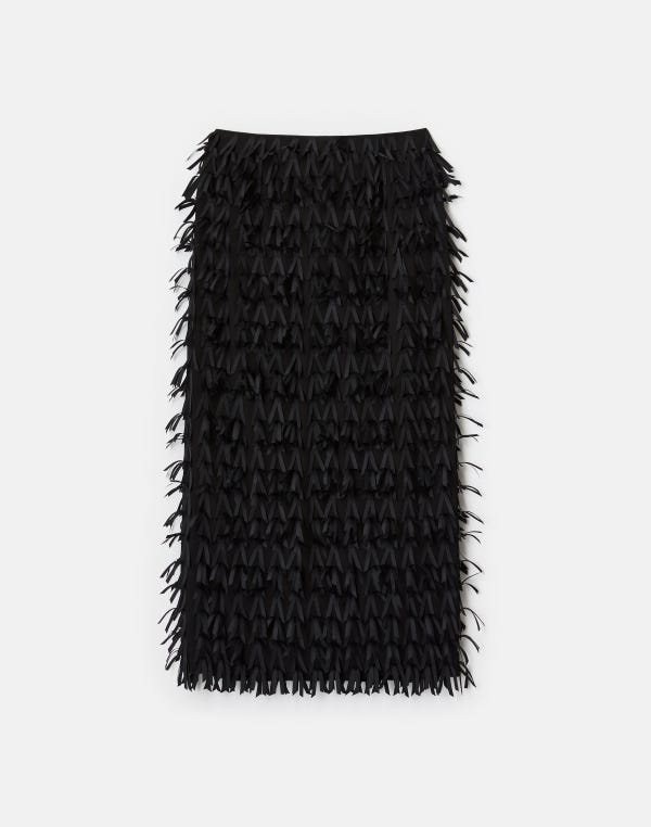 lafayette148 Ribbon Fringe Straight Midi Skirt