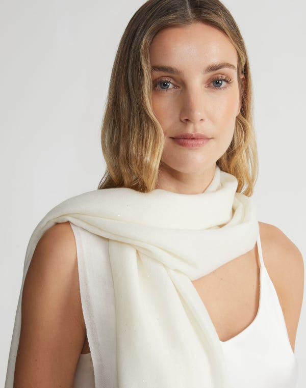 Lafayette148 Sequin Wool Shawl