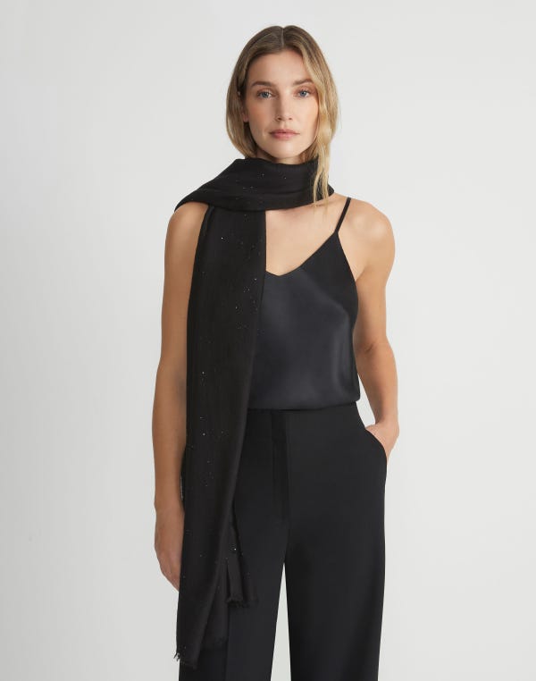 Lafayette148 Sequin Wool Shawl