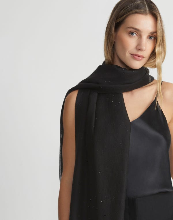 Lafayette148 Sequin Wool Shawl