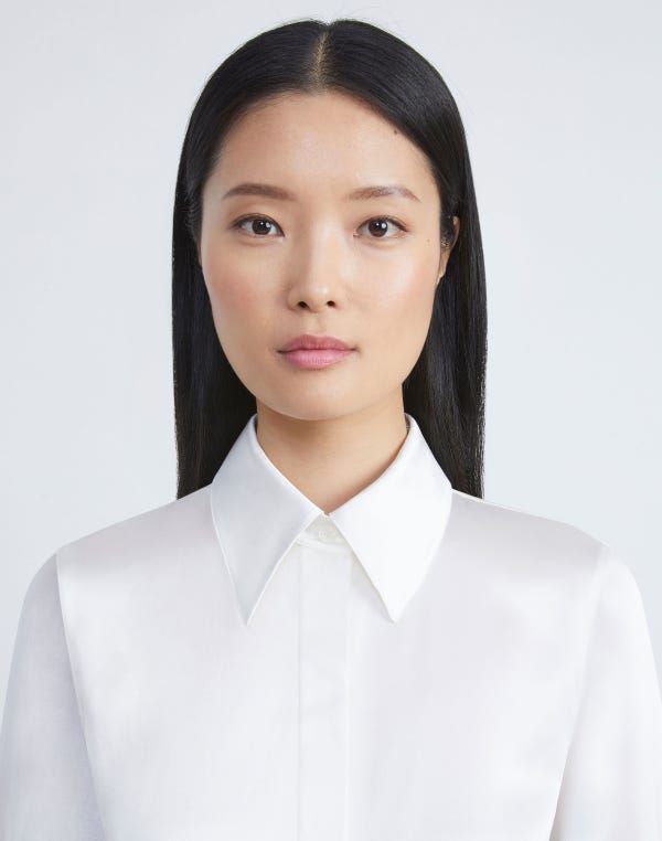 Lafayette148 Silk Charmeuse French Cuff Blouse