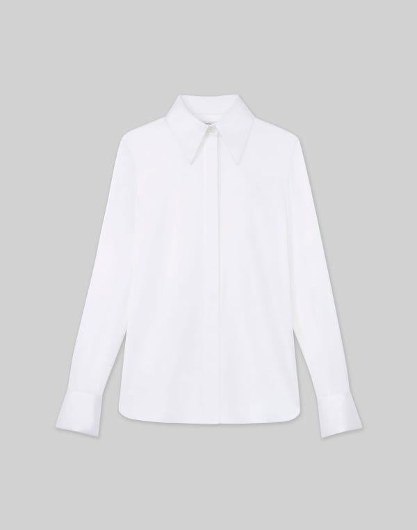 lafayette148 Silk Charmeuse French Cuff Blouse