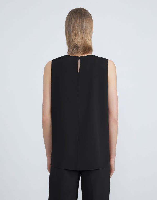 Lafayette148 Silk Crepe De Chine Sleeveless Blouse