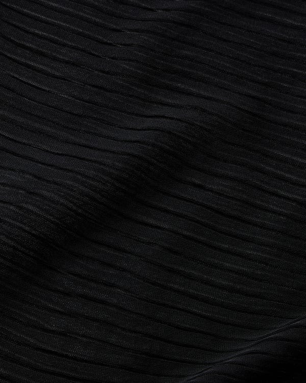 Lafayette148 Silk Crepe Sheer Pleat Knit Dress