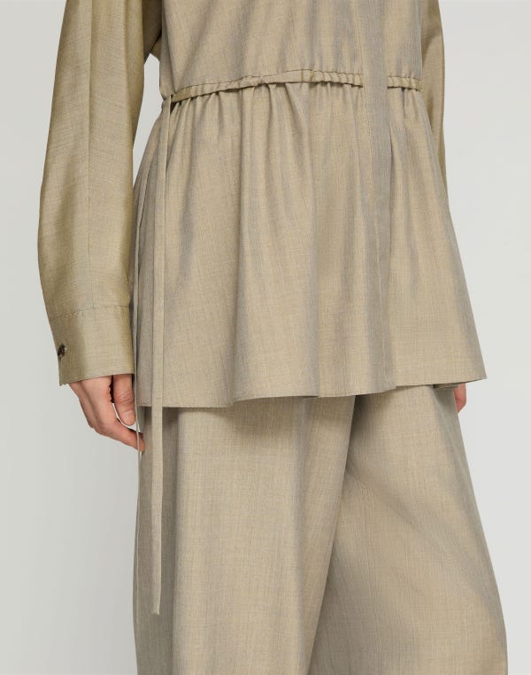 Lafayette148 Silk Gathered Waist Blouse