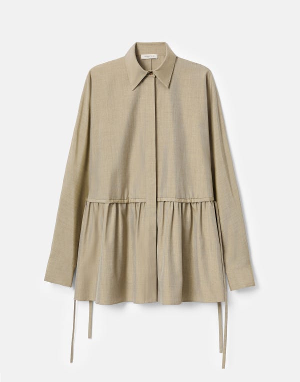 lafayette148 Silk Gathered Waist Blouse