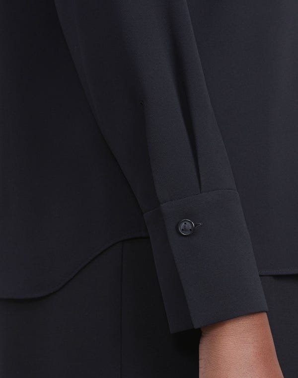 Lafayette148 Silk Georgette Button Blouse