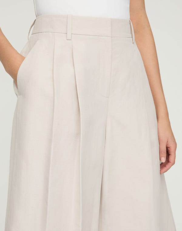 Lafayette148 Silk-Linen Sutton Wide Leg Short