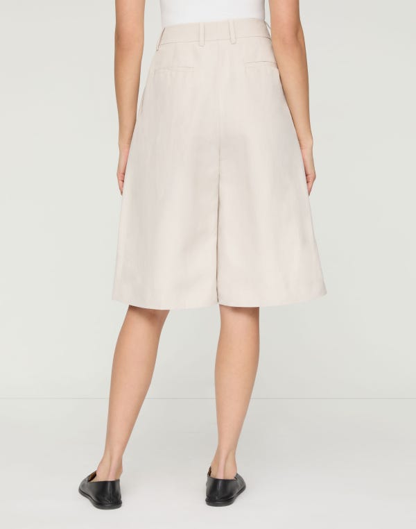 Lafayette148 Silk-Linen Sutton Wide Leg Short
