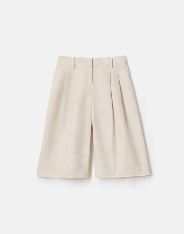 lafayette148 Silk-Linen Sutton Wide Leg Short