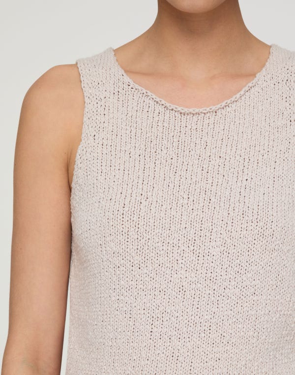 Lafayette148 Slub Cotton Scoop Neck Knit Tank