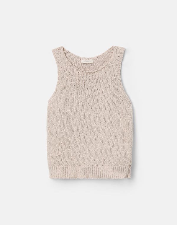 lafayette148 Slub Cotton Scoop Neck Knit Tank
