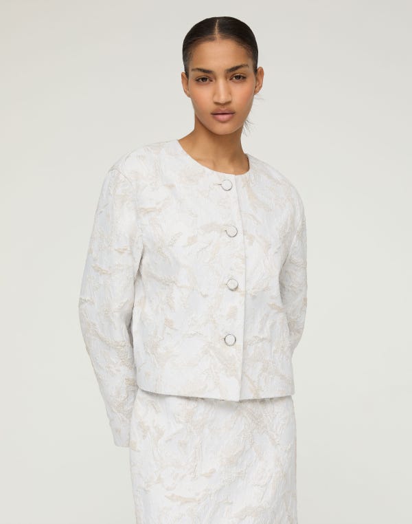Lafayette148 Speckled Glaze Jacquard Jacket