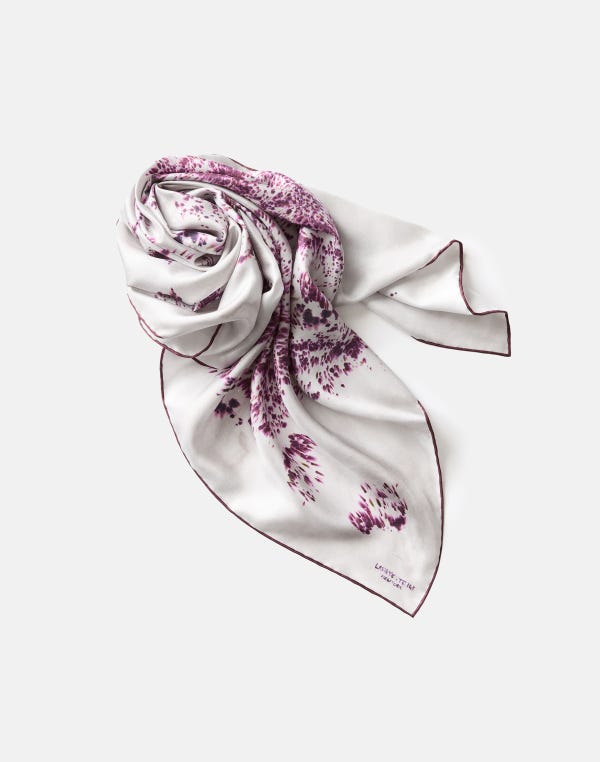 Lafayette148 Spotted Glaze Print Silk Twill Scarf