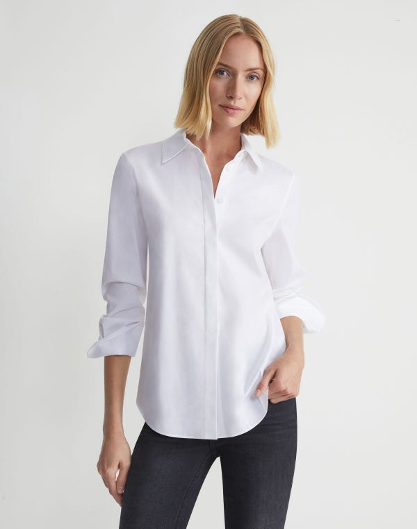 Lafayette148 Stretch Cotton Straight Shirt