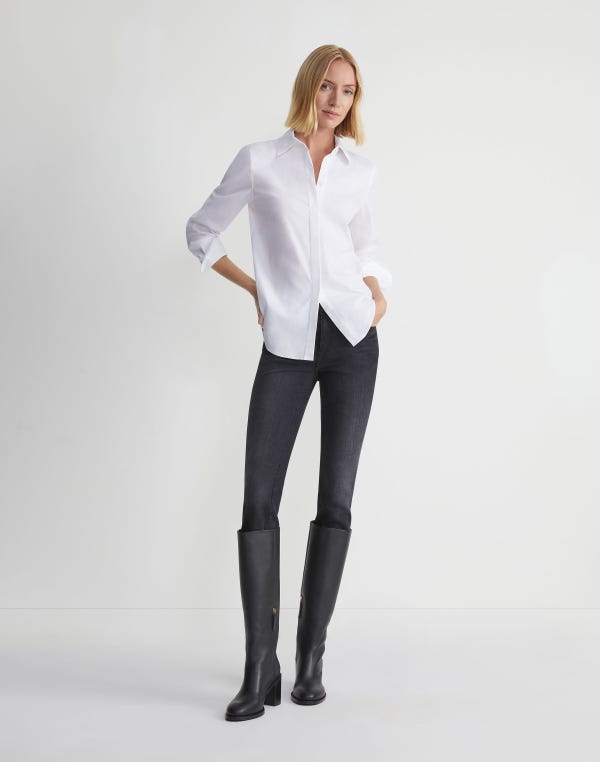 Lafayette148 Stretch Cotton Straight Shirt