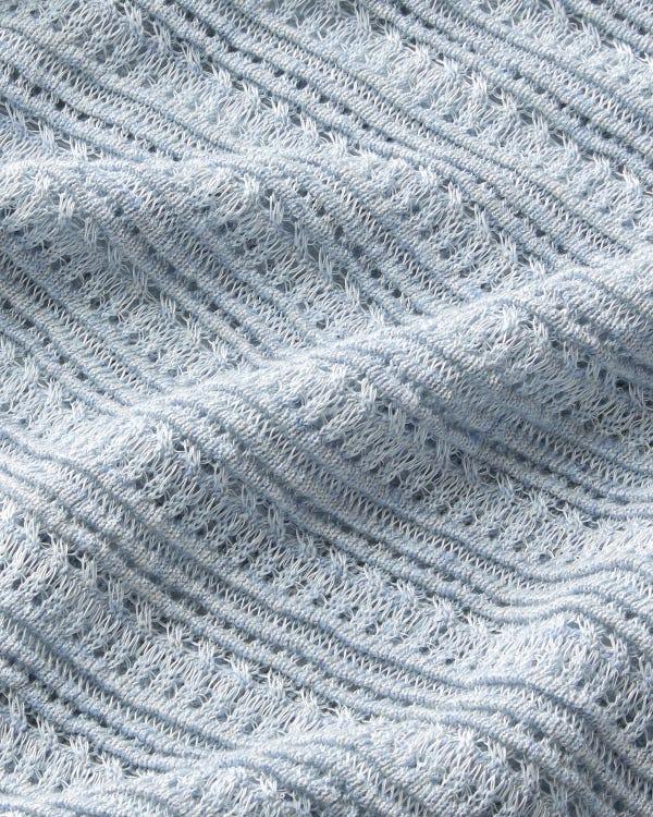 Lafayette148 Striped Lace Stitch Shell