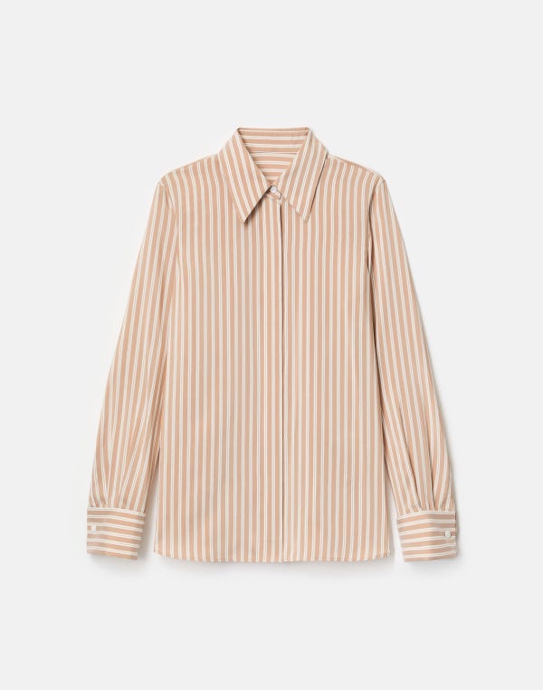 lafayette148 Striped Silk French Cuff Blouse