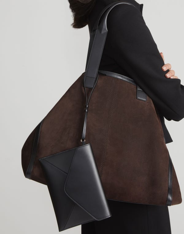 Lafayette148 Suede & Leather L Tote