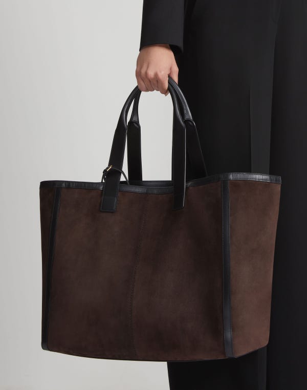 Lafayette148 Suede & Leather L Tote