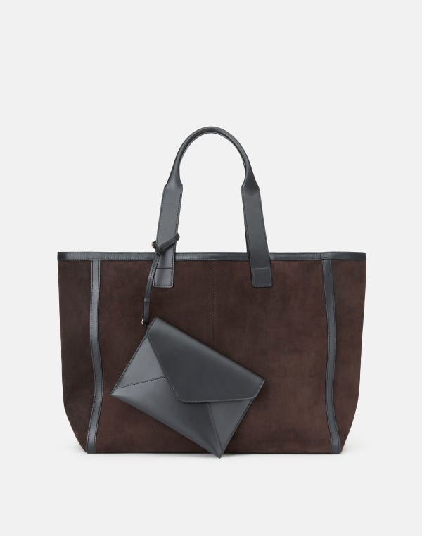 Lafayette148 Suede & Leather L Tote