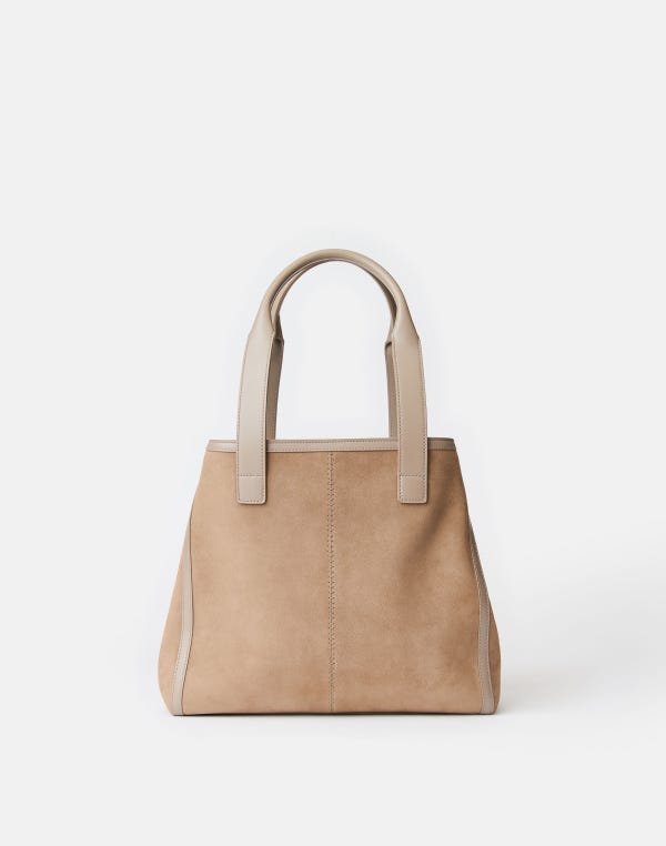 lafayette148 Suede & Leather L Tote—Small
