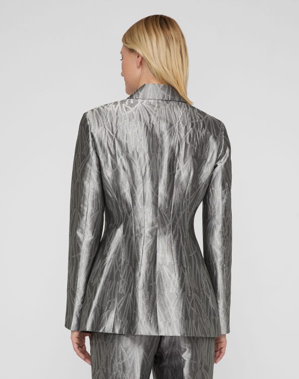 Lafayette148 Tassel Jacquard Fitted Blazer