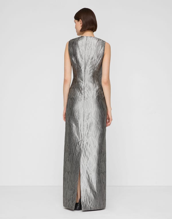 Lafayette148 Tassel Jacquard Sheath Gown